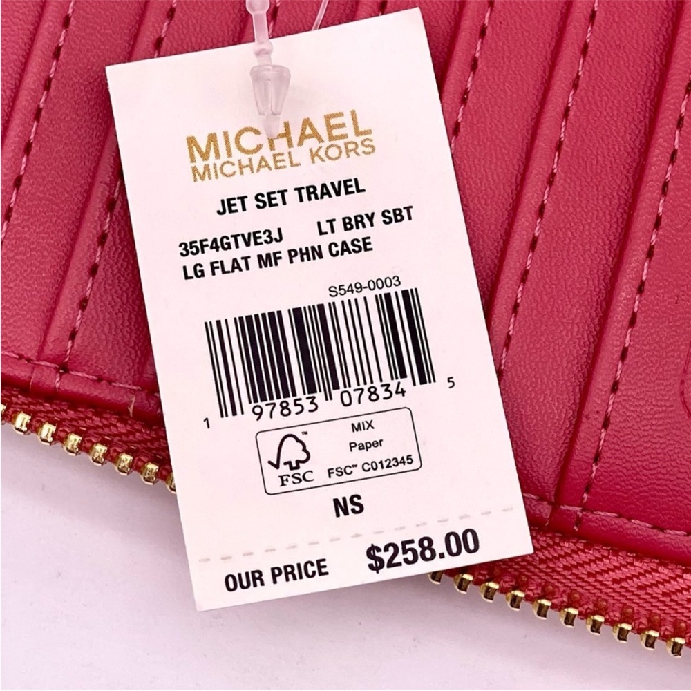 Michael Kors Jet Set Travel Multifunction Large Phone Wallet MK Light Berry - Picture 8 of 10